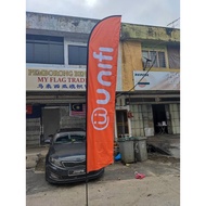 Unifi 4 meter Full Set Feather Flag True 2 Side Printing *READY STOCK*