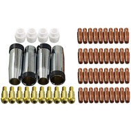 Contact Tip Conical Gas Nozzle Tip Holder & 24KD MB24 MIG MAG Welding Torch 59Pcs