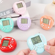 Mini Portable Handheld Electronic Tetris Game Machine Heart-Shaped Keychain Toy