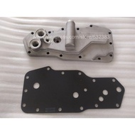 Oil Cooler Filter Holder Lub Oil Cooler Cover With Gasket For Cummins B3.9L 5.9L 4B 4BT 4BTA 6B 6BT 