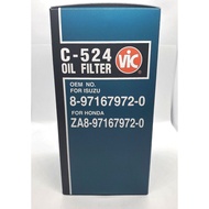 VIC C-524 Oil Filter Japan for Isuzu Dmax 2008-2012, Alterra 2008-2012