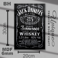 Hiasan Dinding Kayu Jack Daniels Whiskey - Foto Wiski Pajangan Rumah
