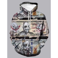 Fashion Unique Creative Dollar Printed Hoodie Couple Street Wear Casual 3D Sweatshirt