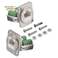 2PCS RJ45 Panel Mount Screw Terminal Adapter, RJ45/8P8C Female Panel Mount Connector, RJ45 Solderles