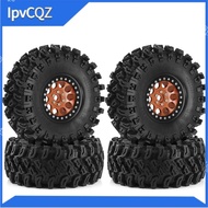 4pcs 136mm 1.9inch Metal Beadlock Wheel Rim Rubber Tire Set for 1/8 1/10 RC Crawler Car TRX4 D90 D11