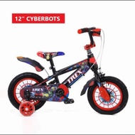 MERAH BMX Trex Cyberbots 12 Inch Music Light Children's Bike - Black Red