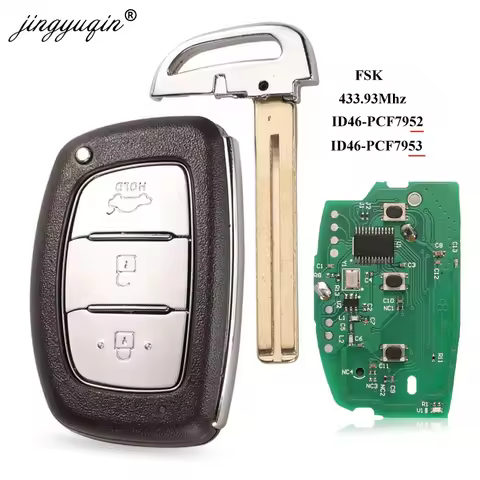 jingyuqin 3 Button 434 Mhz FSK Smart Remote Control Key for Hyundai IX35 PCF7953 Hitag2 ID46 Verna E
