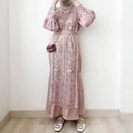 Ananda DRESS SILK ROBERTO MIX BRUKAT ETHNIC PREMIUM BRIDESMAID UNIFORM KONDANGAN DRESS MUSLIMAH PART