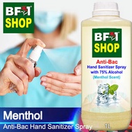 Anti Bacterial Hand Sanitizer Spray with 75% Alcohol - Menthol Anti Bacterial Hand Sanitizer Spray - 1L