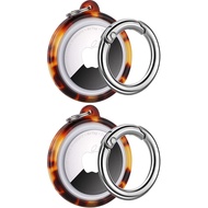 2Pack Resin Airtag Case Holder with Airtag Keychain, Dropproof AirTag Keychain Cover, Full-Body Shoc