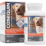 Nutramax Cosequin Maximum Strength Joint Health Supplement for Dogs - With Glucosamine, Chondroitin, and MSM, 60 Chewabl