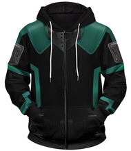 ChenRong Mha Hoodie Deku Cosplay Hoodies Izuku Midoriya Sweatshirt Pullover Zipper Jacket for Unisex