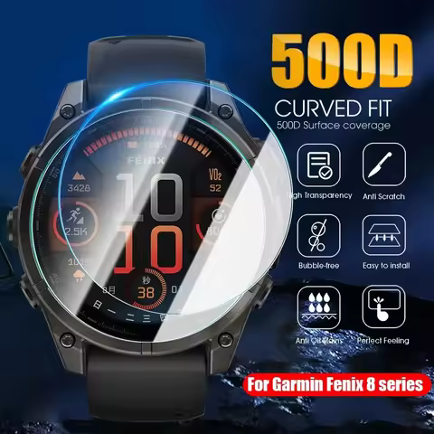 1/5pcs 9H HD Tempered Glass for Garmin Fenix 8 43mm/47mm/51mm Watch Screen Protector Cover Film on F