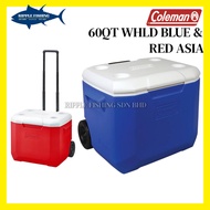 COLEMAN COOLER 60QT WHLD BLUE & RED ASIA
