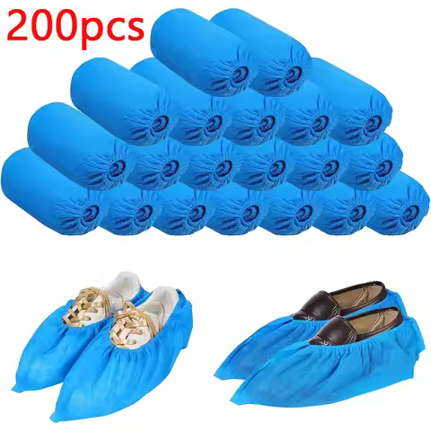 200 Pcs/set Disposable Boot Shoe Covers Dustproof Non-slip Dhoe Cover Children Students Adult Non-wo