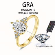 【 GRA Certificate Attached 】 1.5CT genuine moissanite ring, Fashionable Five Claw Micro Diamond Pear
