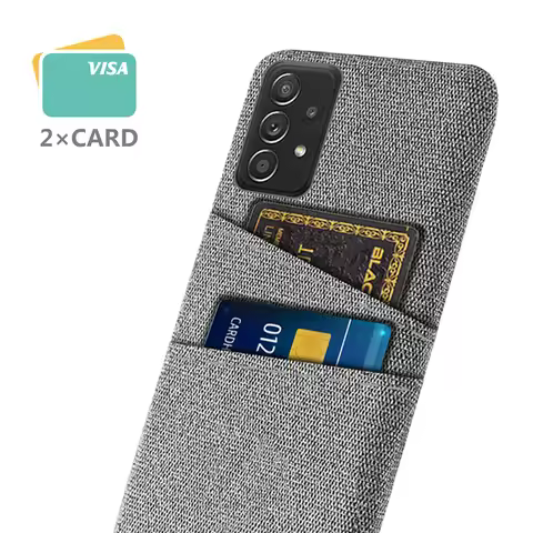 Luxury Fabric Dual Card Phone Case for Samsung Galaxy A52 A52S M33 M53 A53 A 52S 5G A72 A12 S22 Ultr
