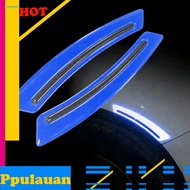  2Pcs Car Wheel Eyebrow Universal Anti-collision Reflective Warning Glossy Car Fender Protector Wheel Arch Mouldings Sticker Vehicle Supplies