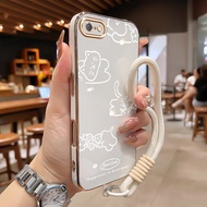 Casing hp For OPPO A71 A71K Case Cat Line Minimalist Aesthetic Case StrapADA Cesing Gold Frame Kesin