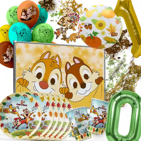Chip 'N' Dale Party Supplies Favor Decor Tableware Plate Cup Caketopper Balloon Chip and Dale Birthd