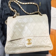 Chanel coco 15cm 奶茶色 小羊皮鏈條包