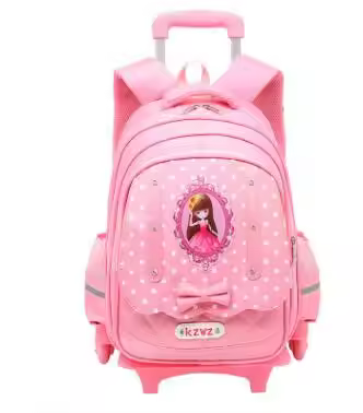 kids School Backpack On wheels Princess School Trolley bag for girls luggage Trolley Rolling Bag Chi