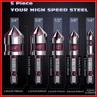 5-pack red 82-degree hexagonal handle five-blade chamfering device-English