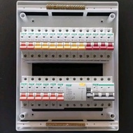 NES/EPS THREE PHASE 40A/63A Full Set 26+2WAY DB BOX WITH 4P ELCB 3P ISOLATOR(M/SWITCH) MCB & BAR - K