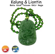 COD / Kalung Liontin Batu Giok Hijau Taiwan /kalung liontin batu giok hijau asli/kalung giok naga hi