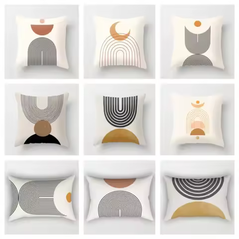 Modern geometric abstraction plush pillowcase，cushion covers 40x40,45x45,50x50,60x60，Throw pillowcas
