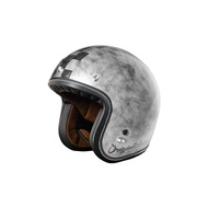 Primo Scacco Matt Silver Helmet Open Face Helmet Cafe Racer