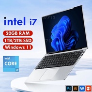 2024 New Laptop with Windows 11 14.1 -inch computer, Intel Core i7-7500U, 20GB, DDR4, 1TB, 2TB, SSD, Notebook, 1920x1080 Office, Study, PC Gamer