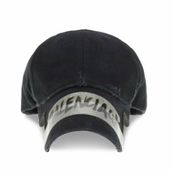 【Balenciaga 巴黎世家】Masking Tape Cap 仿舊 棒球帽 鴨舌帽 帽子 黑色 858087410B21041