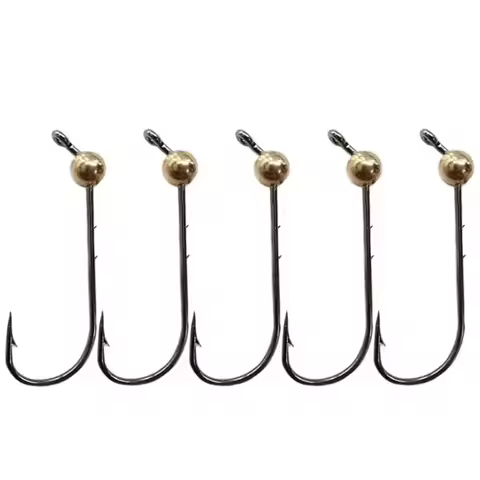 5pcs/Lot Micro Jig Head Fishing Hooks 0.5g-4g Copper Head Mini Crank Jig Fishhook Soft Worm Lure Fis