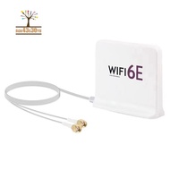 Portable 2.4G/5G/6G WiFi 6E Antenna with Cable Indoor Wireless Antenna with Magnetic Bottom for Netw
