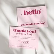 Thank You Card, Thank You Card, Thank You Card - Size 9x5,4cm - Designed on request
