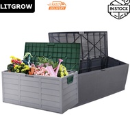 Litgrow Deck Storage Box Outdoor Patio Garage Shed Tool Bench Container 80 Gallon/120 Gallon