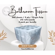 [1 Bundle - 48 Rolls] Bathroom Tissue Roll Virgin Pulp 2 ply