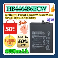 2pcs For Huawei P smart Z honor 9X honor 9X Pro Nova 5i Enjoy 10 Plus Batteries HB446486ECW 4000mAh 