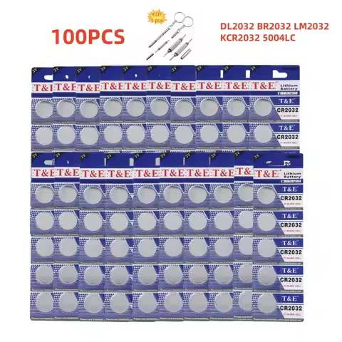 100PCS CR2032 Button Battery CR 2032 DL2032 ECR2032 3V Lithium Battery For Watch Car Key Remote Coin