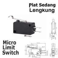Micro Switch / Limit Switch + Medium Curved Plate KW 16(5)A 250V 7-5 NC NO COM Momentary 16A 125V