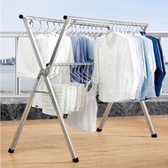 ราวตากผ้า ราวตากผ้าสแตนเลส ราวแขวนผ้าสแตนเลส แข็งแรง Drying Rack พับเก็บง่าย ตัว X จัดเก็บสะดวกแข็งแรง ทนทาน