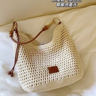 Large Capacity Bag Tote Bag Crossbody Weekend Spring Summer Straw Woven South Style One-Shoulder Vac
