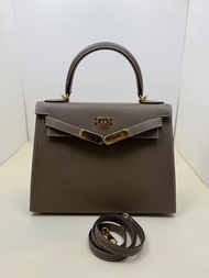Hermes 愛馬仕 D刻 大象灰金扣 Kelly28 凱莉28 外縫 Epsom皮 鎖具齊全