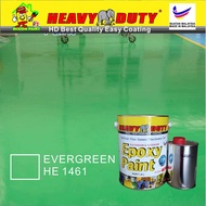 EVERGREEN HE1461 ( 5L ) HEAVY DUTY EPOXY BRAND Two Pack Epoxy Floor Paint - 4 Liter Paint + 1 Liter hardener