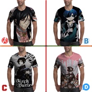 Black Butler T-shirt Fullprint Unisex Casual Polyester Jersey Material [[PO 3 DAYS]]