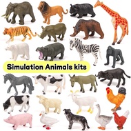 SG EmmAmy 12Pcs Simulation Dinosaur Toys Marine Animals Wild Poultry Farm Ocean Animals Mainan Toys 
