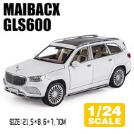 LEO 1:24 & 1:32 Mercedes-Benz Maybach GLS 600โมเดลรถอัลลอยสำหรับเด็กของเล่นเด็กของเล่นสำหรับรถเด็กขอ