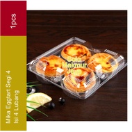Eid Special 10pcs mica egg tart mica pie box packaging egg tart mini cake - 4 holes, mica egg tart