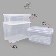 ⭐READY STOCK⭐ Abbaware Clear Storage Box Transparent (14L17L27L)  Kotak SimpananStorage Box  Storage container